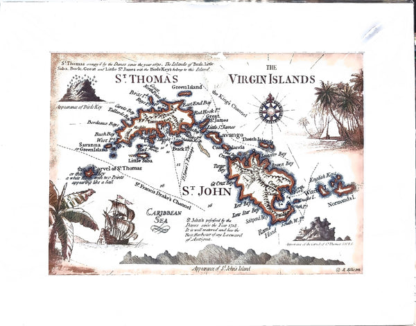Antique VI Map by Roger Ellis
