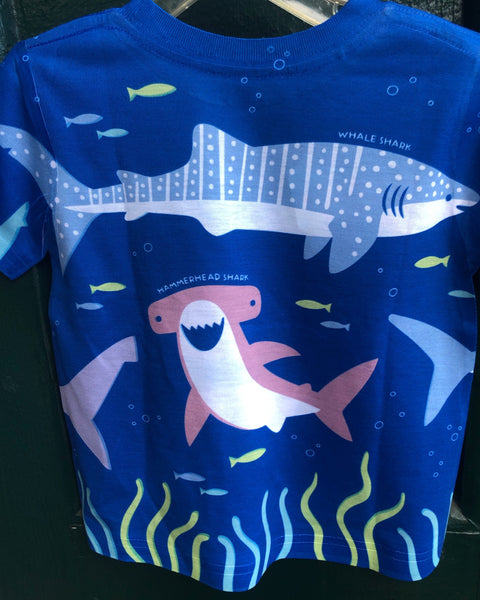 Shark Sublimation Printed Youth Tee Shirt