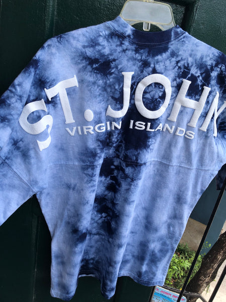 St. John Virgin Islands Long Sleeve Tie Dye Panel Tee