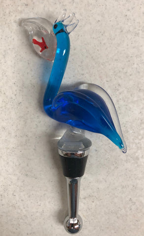 Blue Pelican Art Glass Winestopper