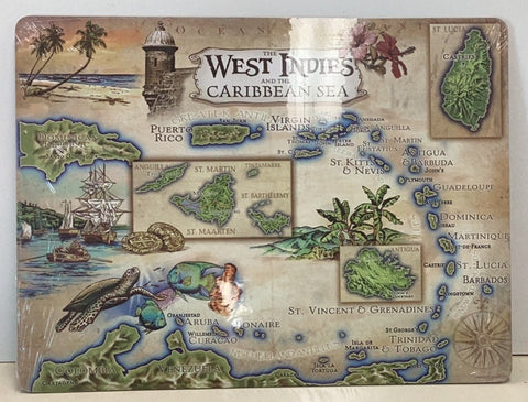 West Indies Antique Map Cork-backed Placemat