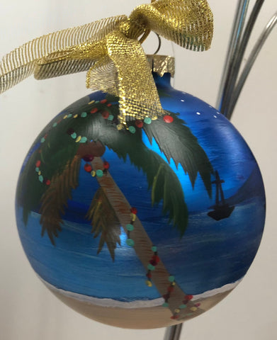 Christmas in the Islands Glass Ball Ornament