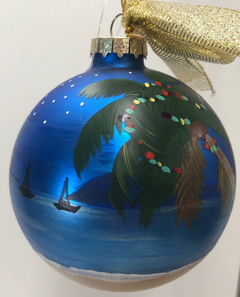 Christmas in the Islands Glass Ball Ornament