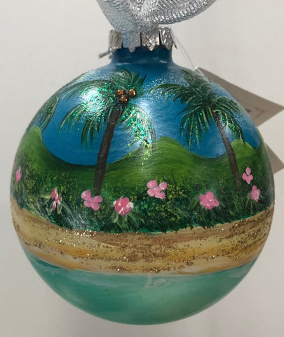 The Island Glass Ball Ornament with crystals