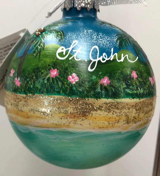 The Island Glass Ball Ornament with crystals