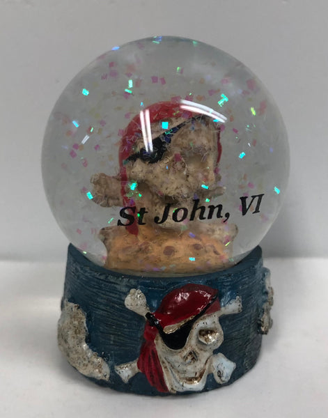 St. John Red Hat Pirate Glitter Globe