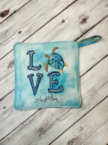 Hibiscus Jazz Pot Holder -  LOVE Sea Turtle