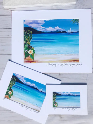 Maho Bay Beach Horizon St. John VI Matted Print (Horizontal)