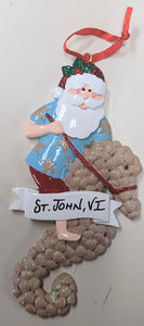 Santa Riding a Sea Horse Christmas Ornament - St. John VI