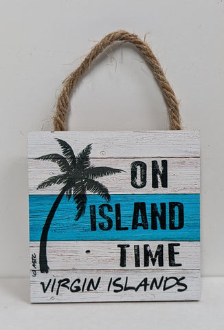 On Island Time Virgin Islands Mini Sign