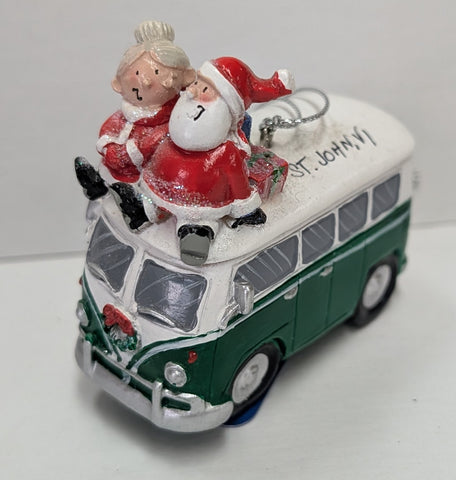 Santa Volkswagen Bus St. John, VI Ornament