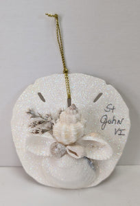 3D Glitter Sand Dollar Ornament St. John, VI