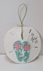 Glitter Sand Dollar Ornament St. John, VI