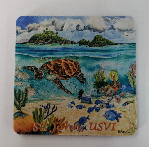 Turtle over Reef Soft Coaster