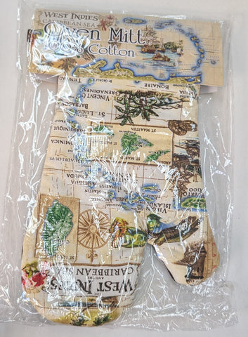 Antique West Indies Map Oven Mitt