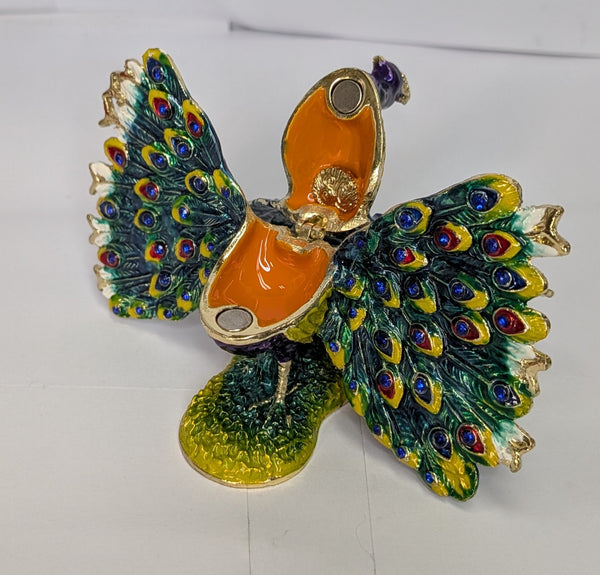 Small Peacock Jewelry Box