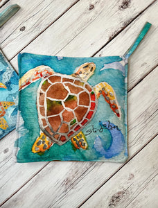Hibiscus Jazz Pot Holder -  Sea Turtle