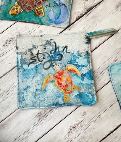 Hibiscus Jazz Pot Holder - St. John Sea Turtle