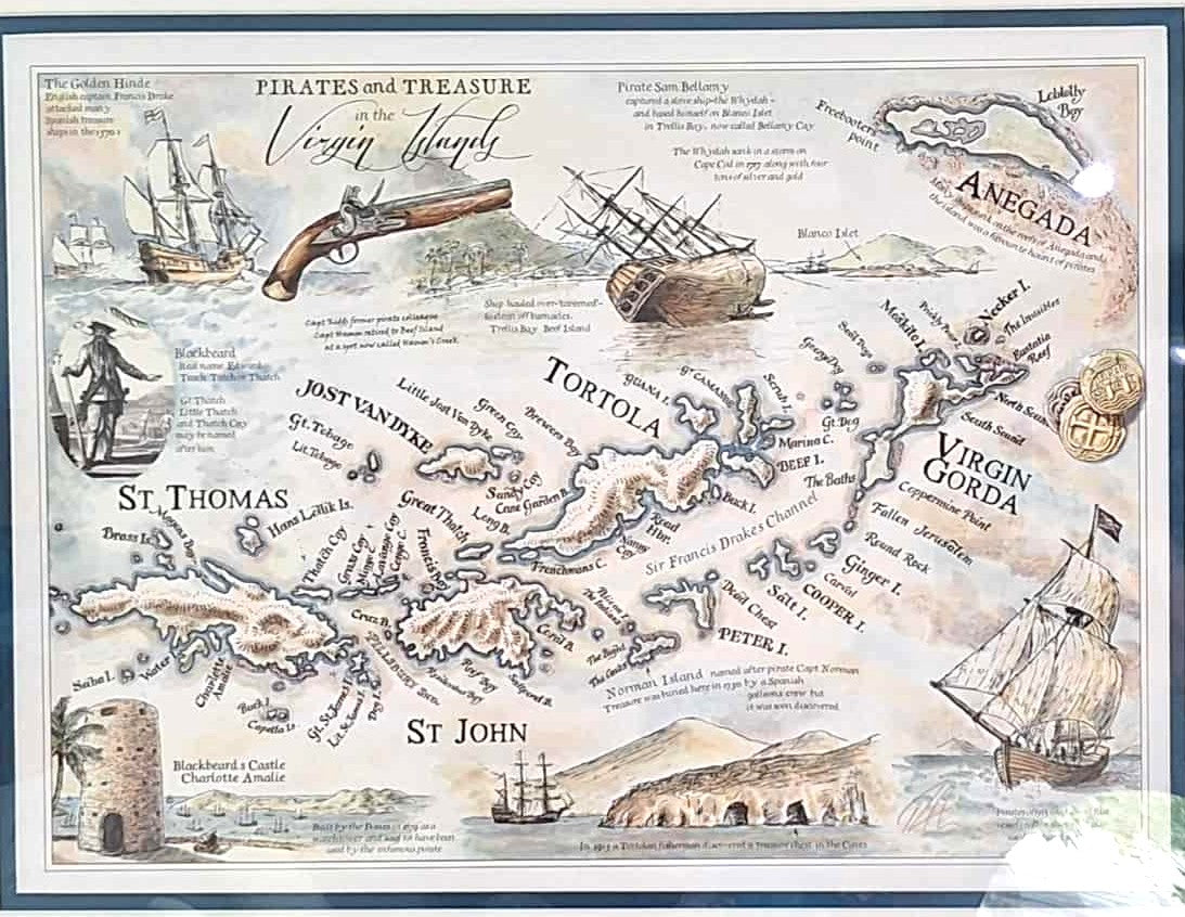 Virgin Islands Pirates Map in Tube