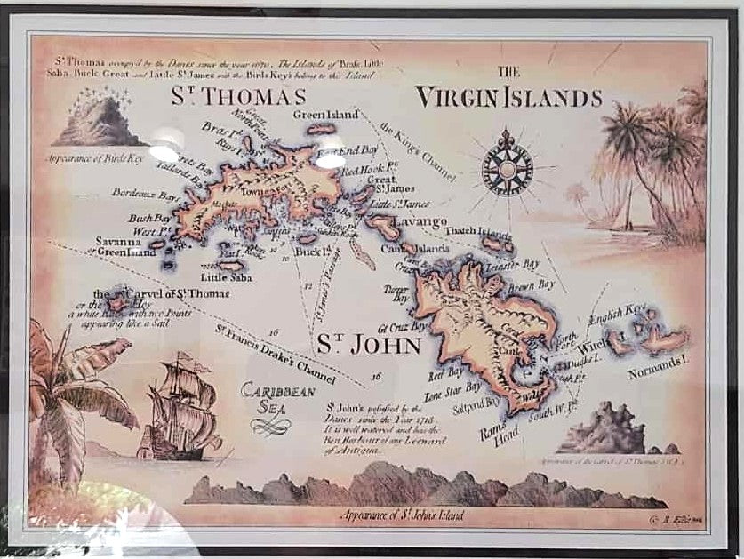 Antique USVI Map in Tube