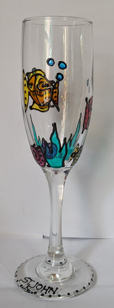 Hand-Painted Champagne Glasses by Stepho