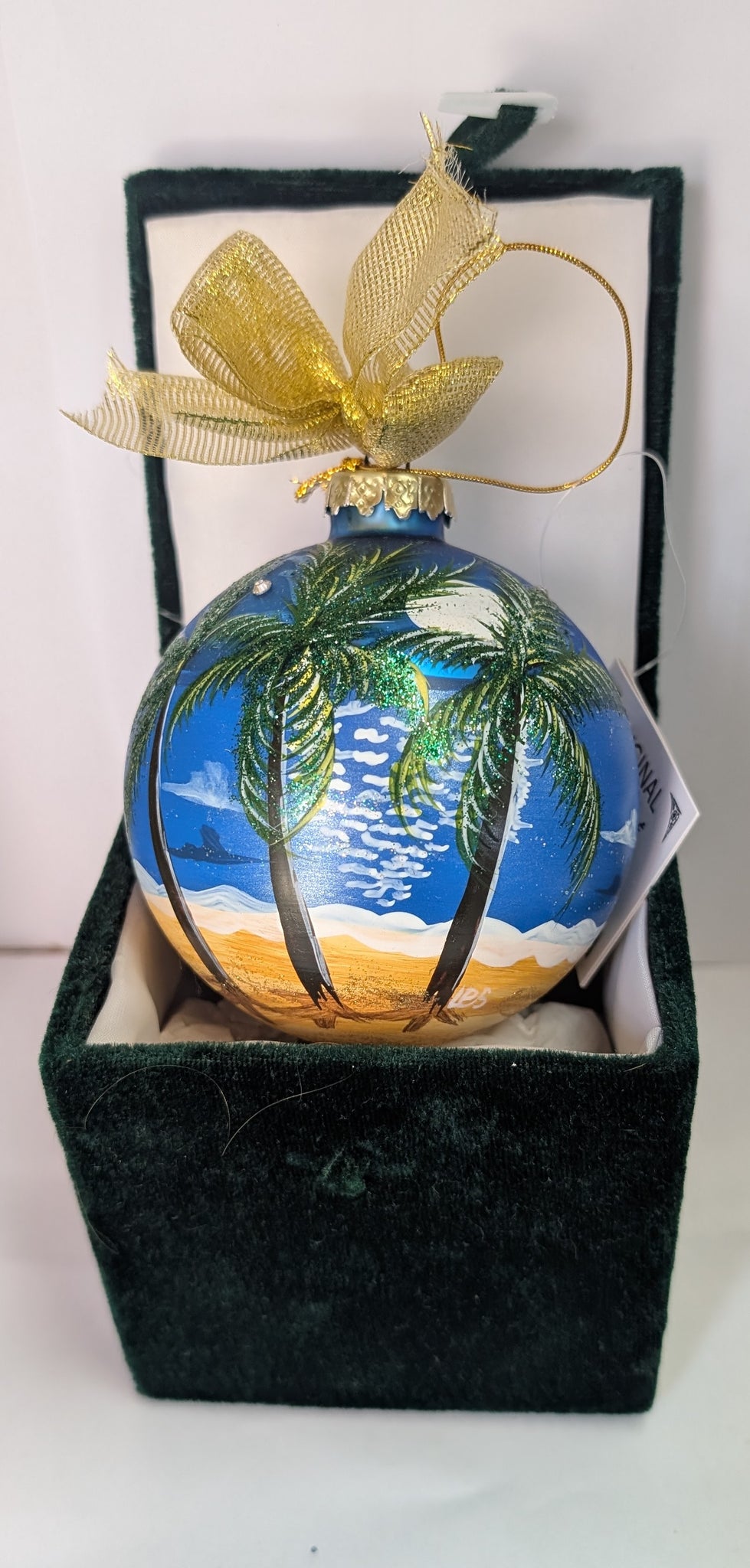 Hand Painted Royal Nights Glass Ball Ornament - St. John, VI