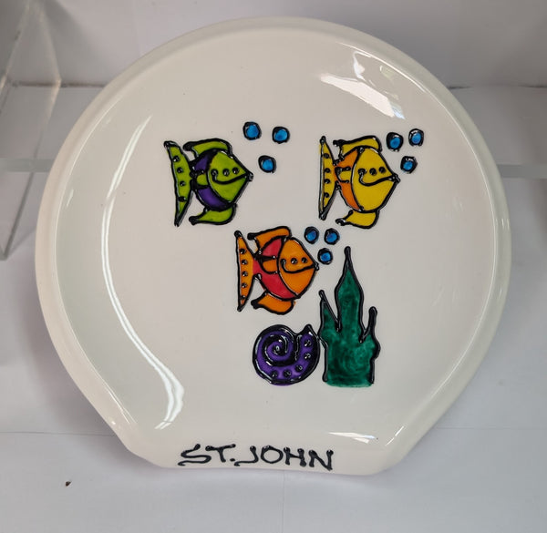 Circular Hand painted Spoon Rests by Stephanie "Stepho" Clarke