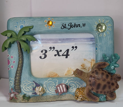 Blue Turtle Landscape Photo Frame