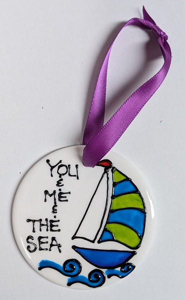 Stepho Hand Painted Phrase Ceramic Disc Ornaments