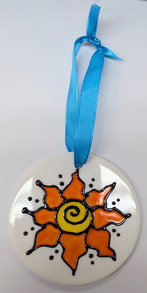 Stepho Hand Painted Picture Ceramic Disc Ornaments