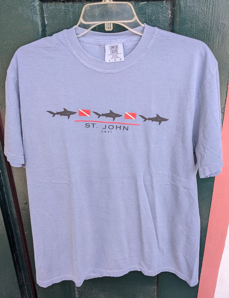St. John Shark & Dive Flag Tee Shirt