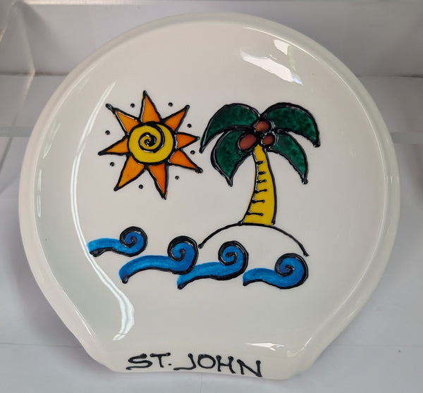 Circular Hand painted Spoon Rests by Stephanie "Stepho" Clarke