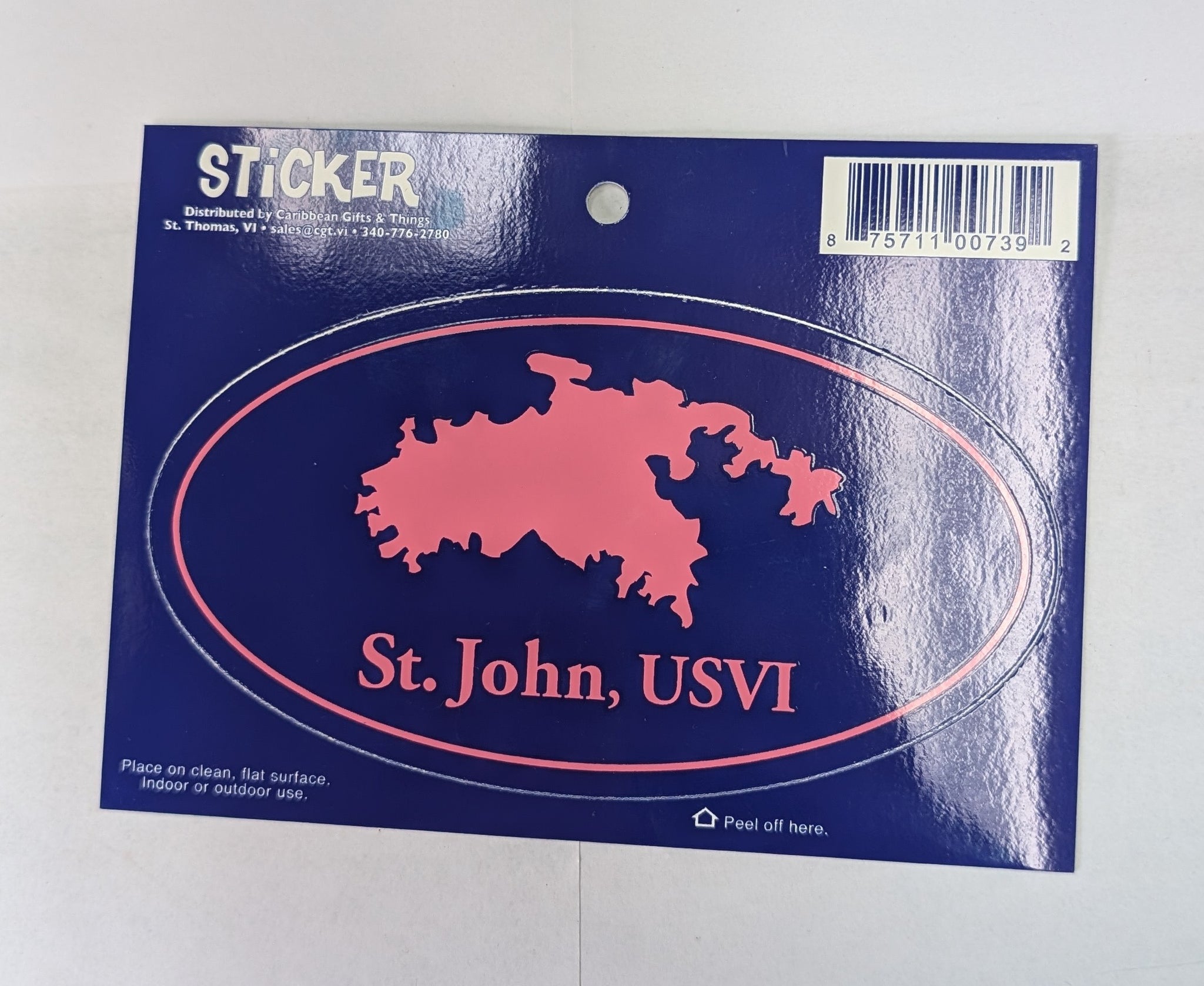 Pink St. John, USVI Map Sticker