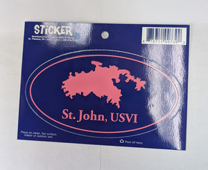 Pink St. John, USVI Map Sticker