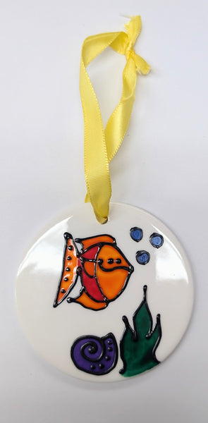 Stepho Hand Painted Picture Ceramic Disc Ornaments