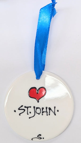 Stepho Hand Painted Picture Ceramic Disc Ornaments