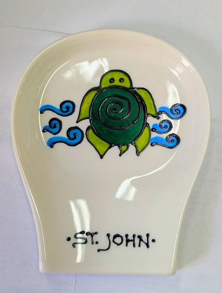 Oblong Hand painted Spoonrests by Stepho
