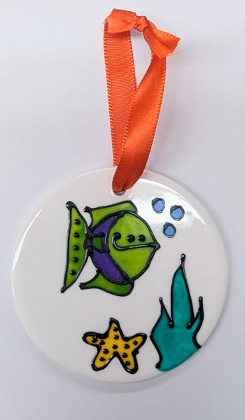 Stepho Hand Painted Picture Ceramic Disc Ornaments