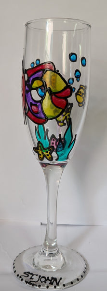 Hand-Painted Champagne Glasses by Stepho