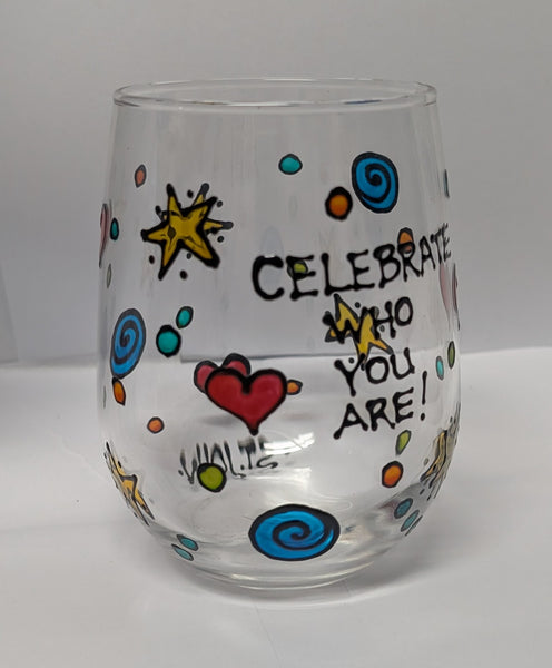 Hand-Painted Stemless Wineglasses by Stepho