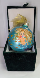 Hand Painted Daughter of the Sea Glass Ball Ornament - St. John, VI