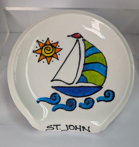 Circular Hand painted Spoon Rests by Stephanie "Stepho" Clarke