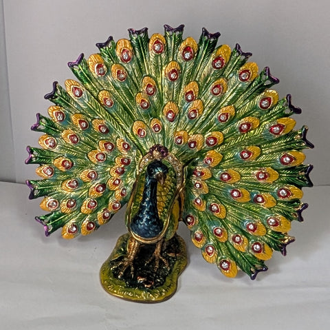 Large Peacock Jewelry Box