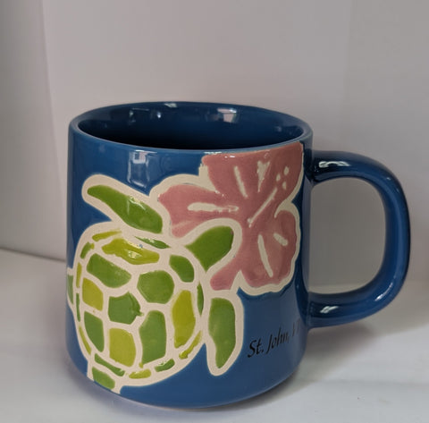 Hibiscus Turtle Artisan Mug