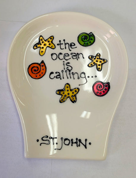 Oblong Hand painted Spoonrests by Stepho