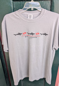 St. John Shark & Dive Flag Tee Shirt