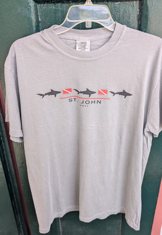 St. John Shark & Dive Flag Tee Shirt