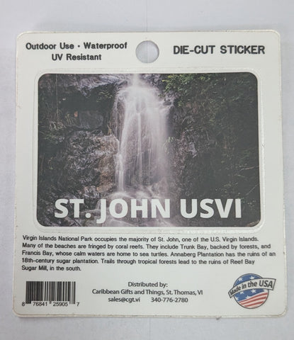 Waterfall St. John, USVI Die-Cut Sticker