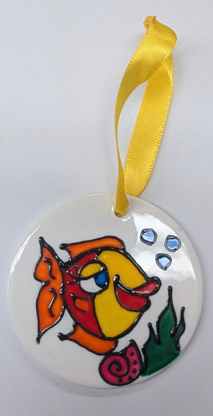 Stepho Hand Painted Picture Ceramic Disc Ornaments