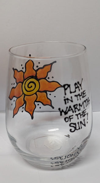 Hand-Painted Stemless Wineglasses by Stepho